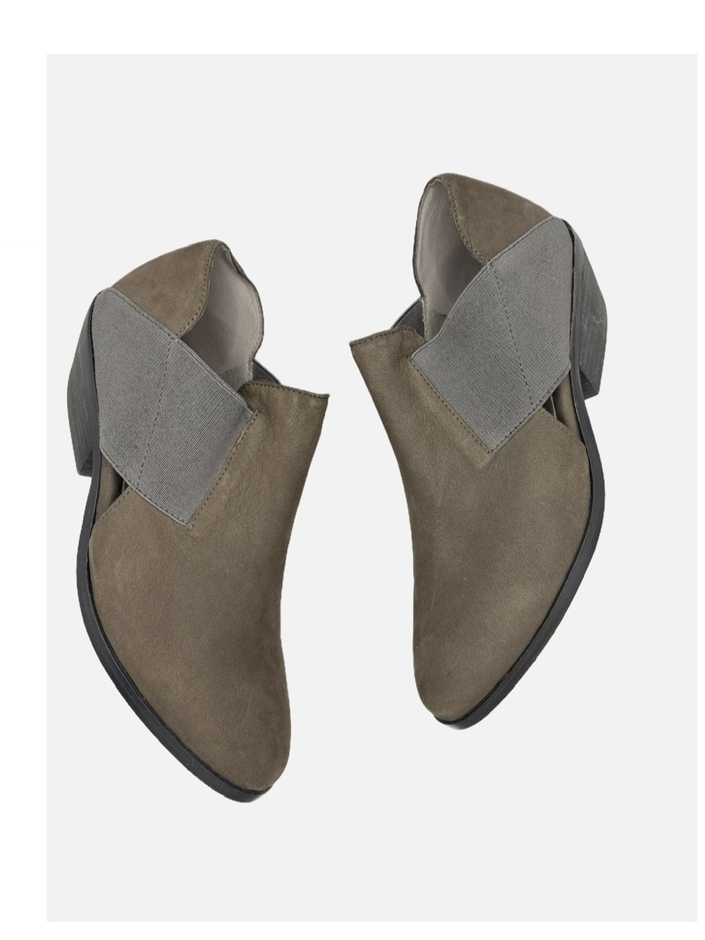 Eileen Fisher Gray Leather Short Booties